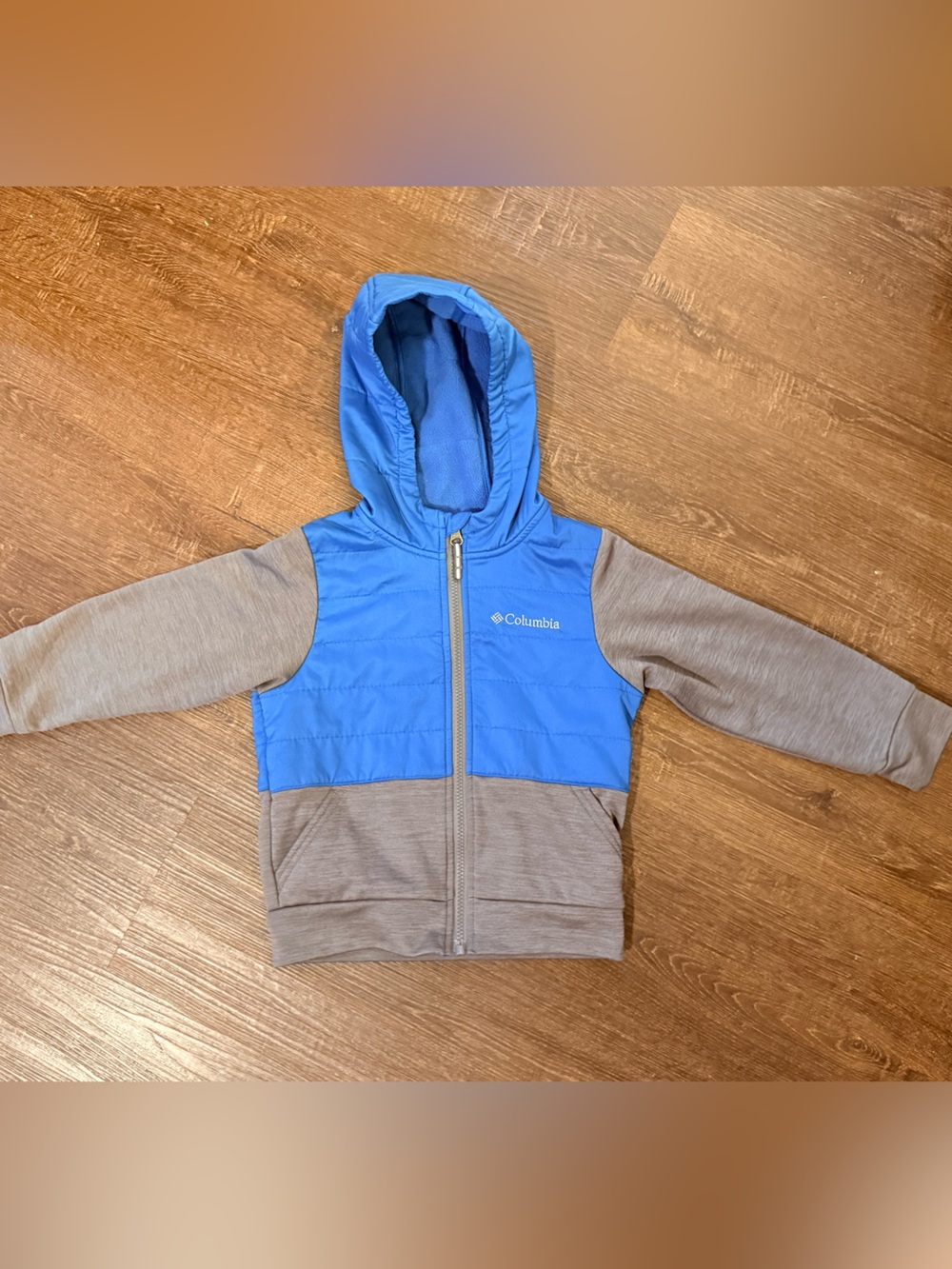 Columbia Kids Hooded Jacket in Royal Blue and Heather Gray